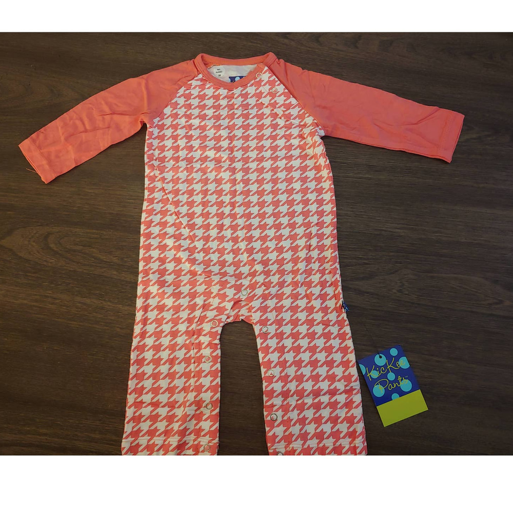 NEW Kickee Pants English Rose Raglan Romper Size 3-6 months
